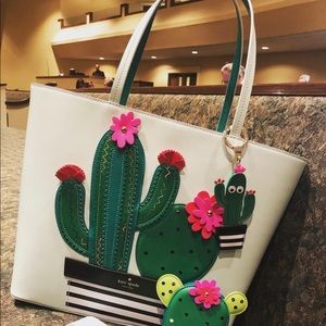 Kate Spade mint cactus tote